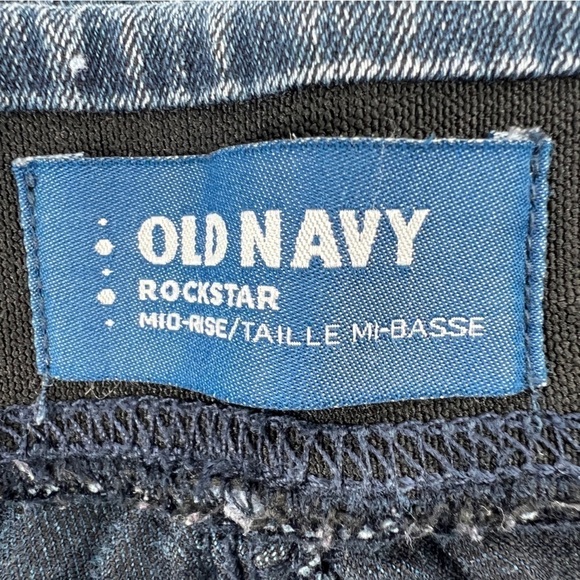 Old Navy Blue Rockstar Mid Rise Skinny Rouched Pull On Jeggings Size 4 Women’s - Picture 2 of 5